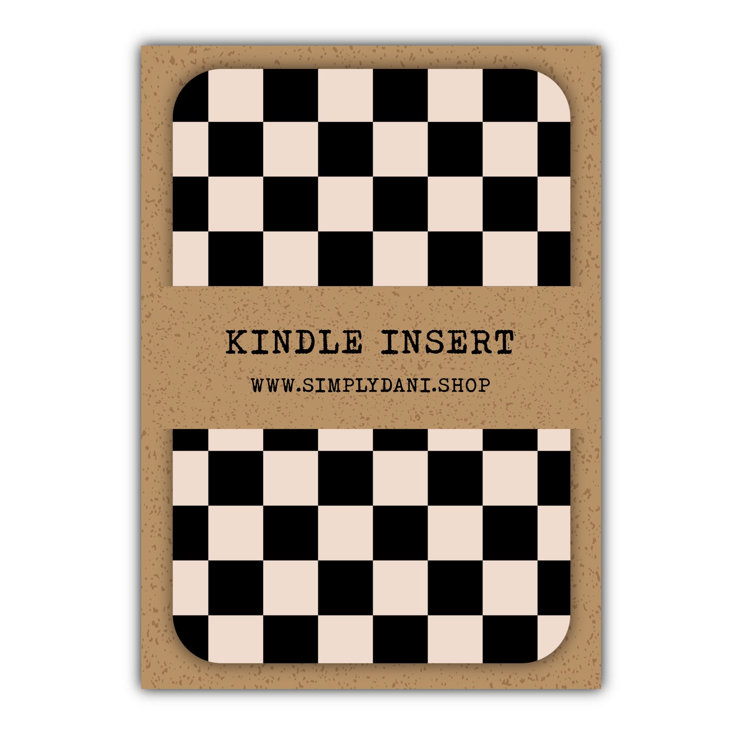 Black & Tan Checkered | Kindle Insert