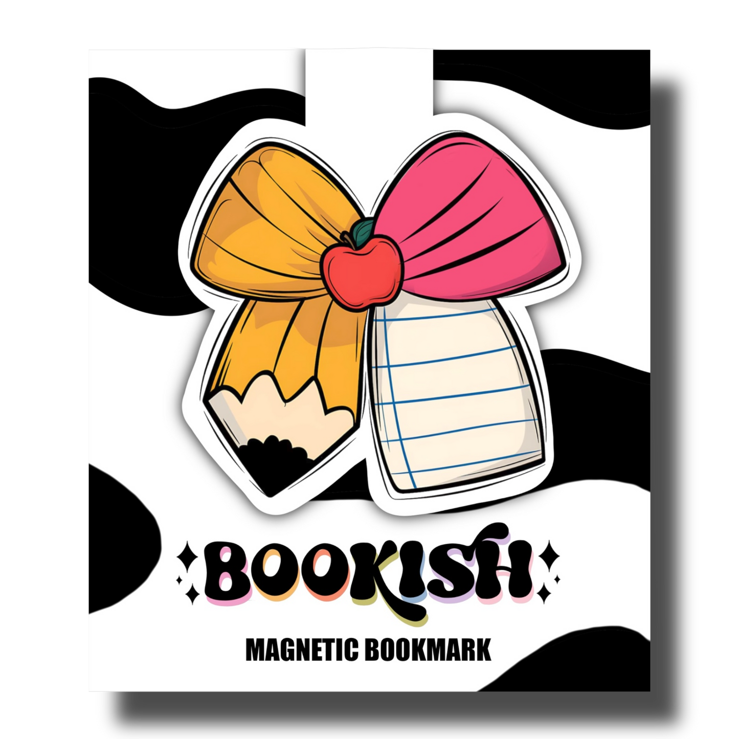 Teacher Bow Pencil Apple Center | Magnetic Bookmark