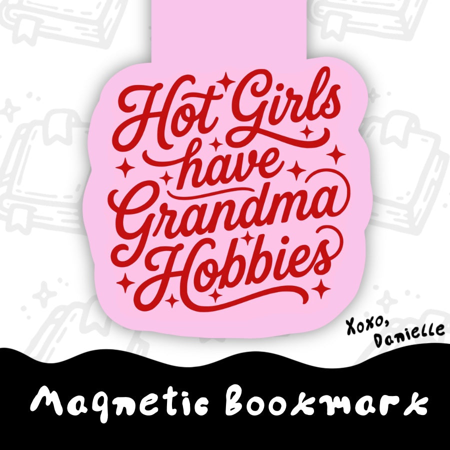 Grandma Hobbies In Pink | Magnetic Bookmark