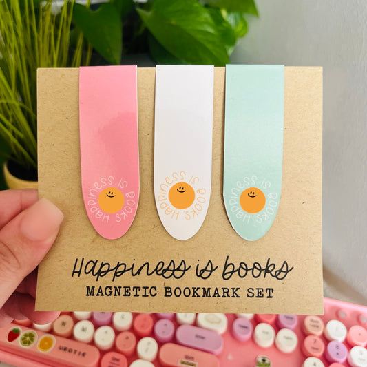 Happiness is books | Set of 3 | Magnetic Bookmarks