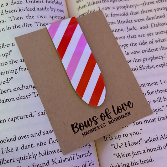 Pink Stripes | Magnetic Bookmark | Valentines Day Collection